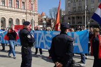 Crnokošuljaše u centru Zagreba dočekali sa transparentom Dosta je ustaštva