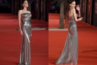 Анђелина Џоли заблистала у сребреној Версаће хаљини на премијери филма "Етерналс" у Риму