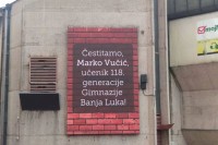 Bilbord u centru Banjaluke: Marko Vučić je učenik generacije Gimnazije