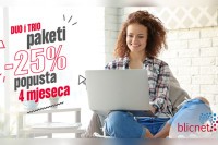 Akcija u Blicnetu: DUO i TRIO paketi uz 25 odsto popusta prva 4 mjeseca