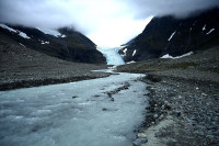 Видљиве посљедице климатских промјена на глечеру Стеиндалсбрен у Норвешкој