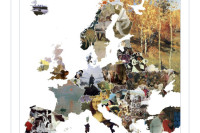 Карта Европе направљена од славних умјетничких дјела