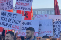 Protest albanskih studenata u Prištini protiv ZSO