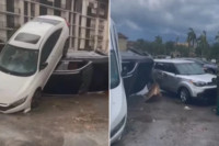 Tornado prevrtao automobile kao od šale: Snažna oluja na Floridi VIDEO