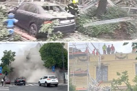 Тотални колапс у Загребу: Срушена скела блокирала саобраћај, оштећени аутомобили
