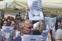 Protest Srba u Leposaviću: Stop Kurtijevom nasilju, Srbi hoće mir FOTO, VIDEO