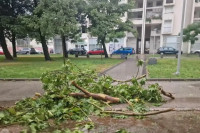 Olujno nevrijeme u Mostaru oborilo električni stub i lomilo grane