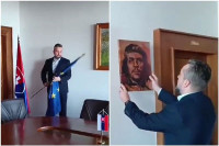Потпредсједник словачког парламента из кабинета избацио заставу ЕУ и поставио портрет Че Геваре