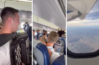 Harmonika u avionu: Vesela ekipa iz Hrvatske raspjevala putnike na visini od 9.000 metara VIDEO