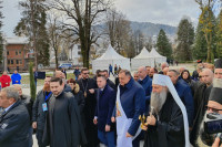 Patrijarha Porfirija u Foči dočekali predsjednik Republike, sveštenstvo i vjernici (VIDEO)