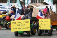 Djeca francuskih farmera protestovala u Strazburu na traktorima igračkama