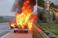 Vojnik pomogao putncima automobila koji se zapalio na auto-putu