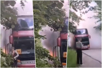 Zapalio se autobus pun učenika: Đaci se vraćali sa ekskurzije (VIDEO)