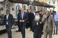 Додик и патријарх Порфирије у Андрићграду: Присуствују "Видовданским свечаностима"