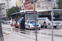 Sudar policijskog automobila i autobusa u centru Banjaluke